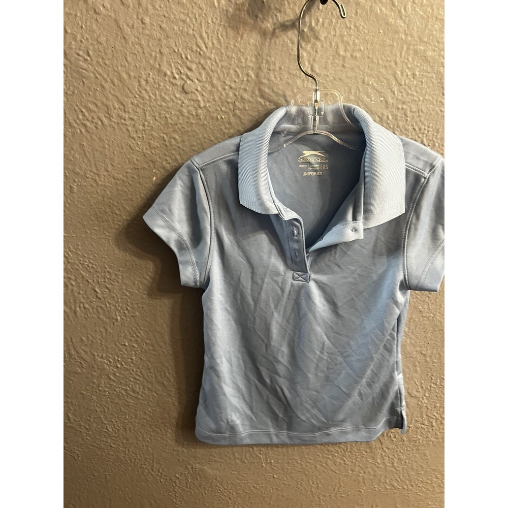 Girls Slazenger size‎ XS Polo Style Blue Uniform Shirt